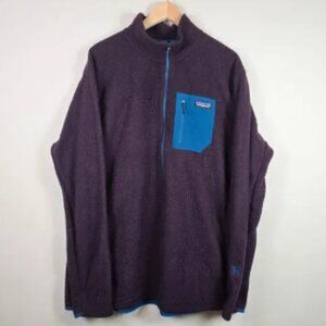 Patagonia Mens R1 Air Zip Neck Pullover Size XXL Obsidian Plum 40245
